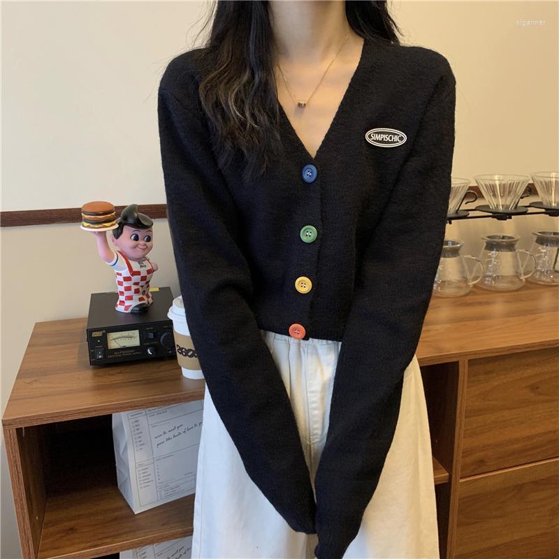 

Women' Knits & Tees Spring And Autumn 2022 Loose Knitted Outer Women' Short Jacket Cardigan Under The Bottom Of Long-Sleeved ShirtWome, Sky blue