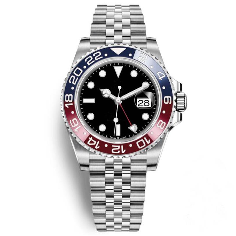 

Mens Wristwatch Blue Red Ceramic Bezel Stainless Steel Pepsi Watch Automatic Movement Limited Jubilee Master Montre Femme285O