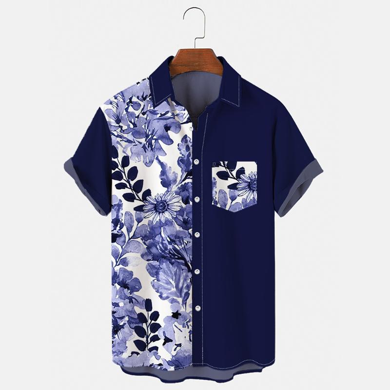 

Men' Casual Shirts Hawaiian Designer Personality Style 3D Printed Botanical Pattern Men Streetwear Handsome Vacation ShirtsMen, Zl-4089