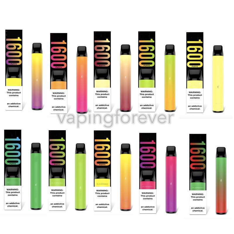 

Puff Disposable Vapes Electronic Cigarettes 1600 Puffs Vape Device 1000mah 6.5ml Pod Prefilled Vapor Pen Kit