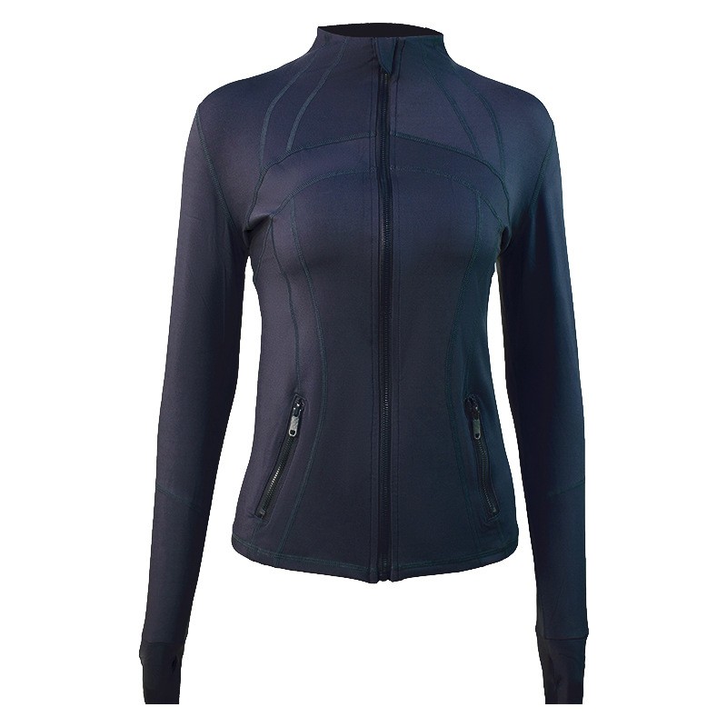 

lulus define jacketWomen Define Jackets Yoga Long Sleeves Full Zipper Jacket Solid Color Nude Sports Shaping Jogging Sportswear Gym Professional polyester Snow, Dark blue