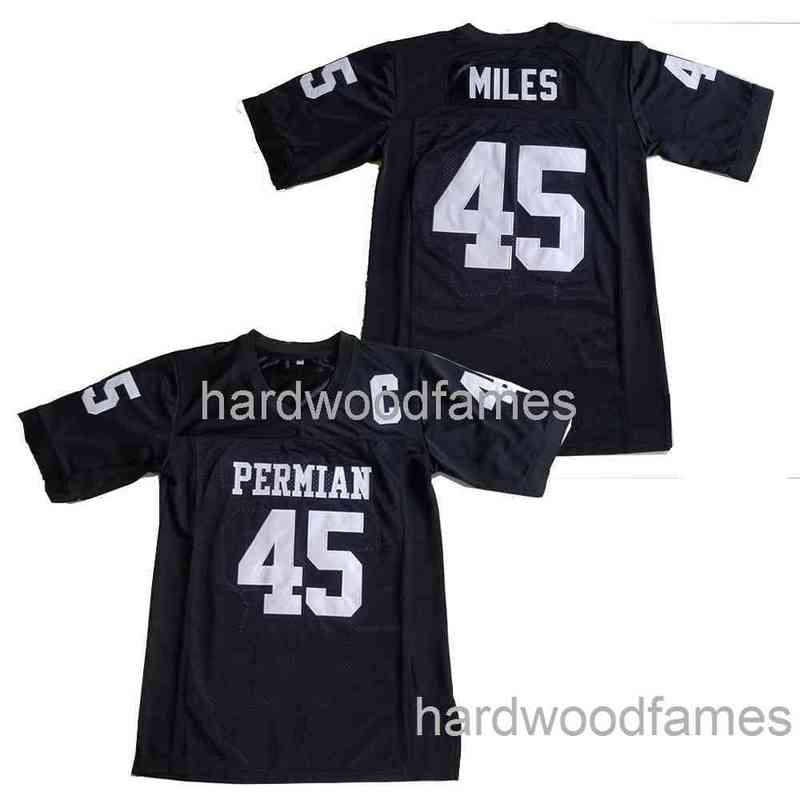 

Thr American football jersey PERMIAN 45 MILES jerseys Embroidery Hip hop loose BLACK WHITE 2020 new Men Women Youth XS-6XL