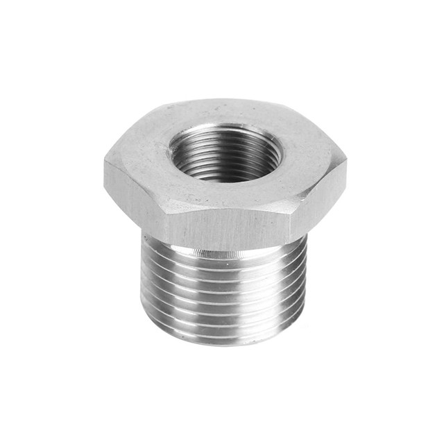 

1/2-28 to 3/4-16 adapter connector, SS304 fuel filter hex thread union adapter