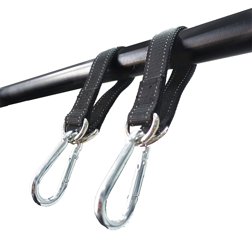 

1 Pair Multifunction Hanging Strap with Heavy Duty Carabiner Fitness Equipment for Home Gym Sandbag Pull Up Rope Workout 220716, Black