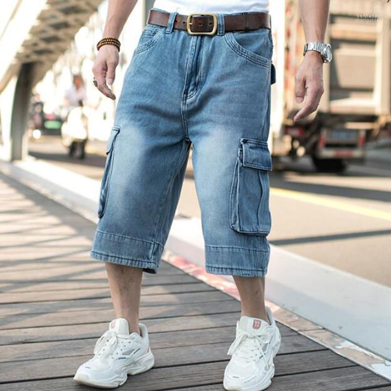 

Men's Jeans Mens Loose Denim Short Men Streetwear Hip Hop Long 3/4 Capri Cargo Shorts Plus Size 30  46Men's Bert22, As pic