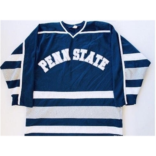 

C26 Customize Nik1 tage Penn State University Hockey Jersey Embroidery Stitched or custom any name or number retro Jersey, Blue
