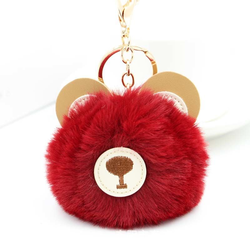 

Bear Plush Pendant Lady's Bag Ornament Imitation rabbit hair ball keychain pendant ladies luggage pendants artificial jewelry accessories 04