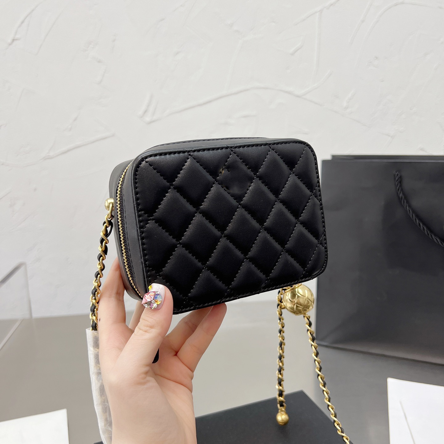 

CC Bag Shoulder Fashion Bags Women Camera Bag Classic Ball-bag Young Flapbag Girl Chainbag Woman Handbags Leather Handbag Female Totes Brand Store Quality Lady, Grey