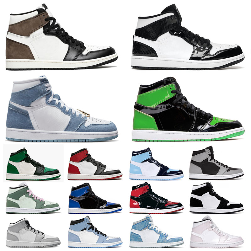 2022 1s Mens Womens Jumpman 1 Basketball Shoes Denim High OG Dark Mocha Shadow Panda Mid Carbon Fiber Dutch Green Sports Sneakers Trainers-image-767188227