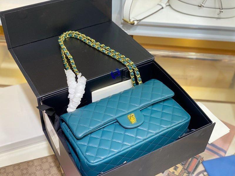 Classical style top selling Leather Women Chain Bag Golden Sheepskin Single Shoulder Bags Classical ladies Diamond Lattice Handbag fast delivery