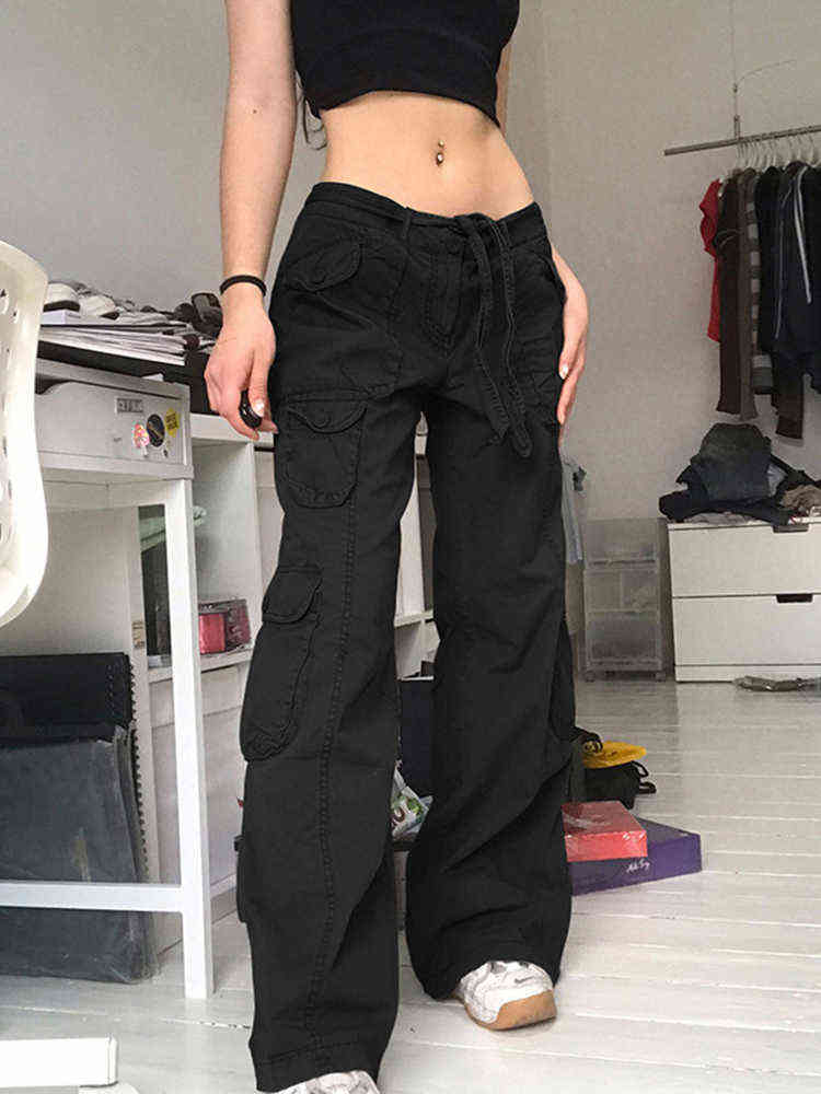 

Straight Leg Jeans Woman High Waist Baggy Jeans Y2K Clothes Streetwear Bottoms Cargo Brown Black Pants Jeans Wide Sweatpants T220728, Brown11307