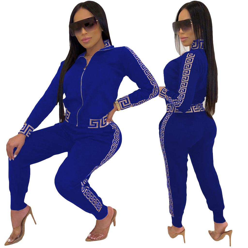 2022ss Fashion Casual Womens Tracksuits suits sports Piece SetSpring Autumn New Long Sleeve Printed Stitching Sweatsuit Women Two Piece S-2XL in