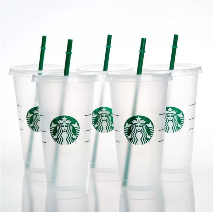 

Starbucks 24oz/710ml Plastic Mugs Tumbler Mermaid Goddess Reusable Clear Drinking Flat Bottom Pillar Shape Lid Straw Cups mug Free, Customize