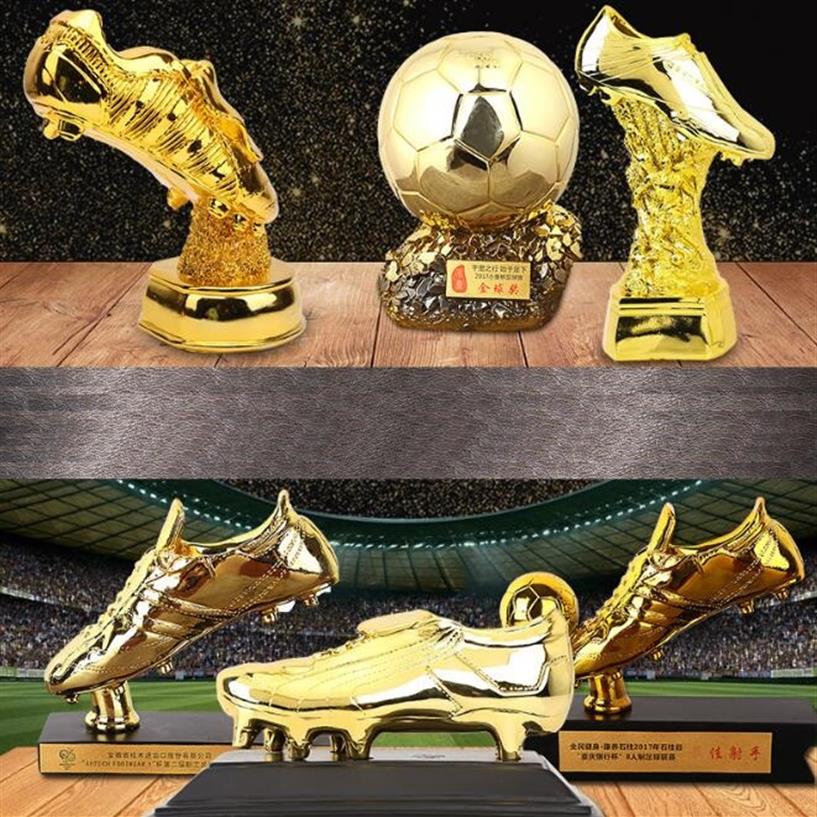 

Resin Boot trophy worldcup C League Premier ship golden boot trophy soccer for fans Gifts or Souvenir289r