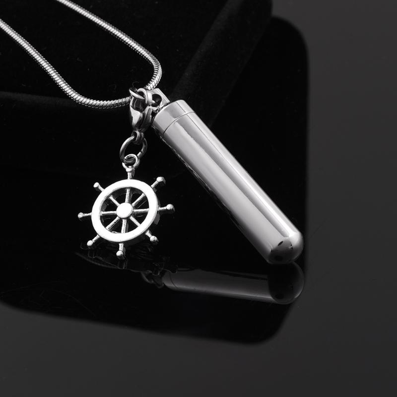

Chains Blank Openable Tube Lockets Stainless Steel Ashes Pendant Necklace Keepsake Urns With CompasChains
