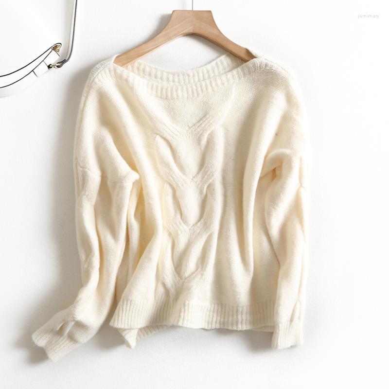 

Women's Sweaters Winter Women Solid Short Knitting Loose Pullovers Casual Long Sleeve Knitted Jemi22, Beige