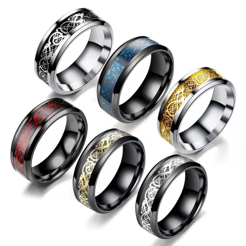 

Film and Television Peripherals Stainless Steel Dragon Ring Titanium Steels Men'ss Ring Personality Fashion Men's Couple Rings Accessories Jewelry