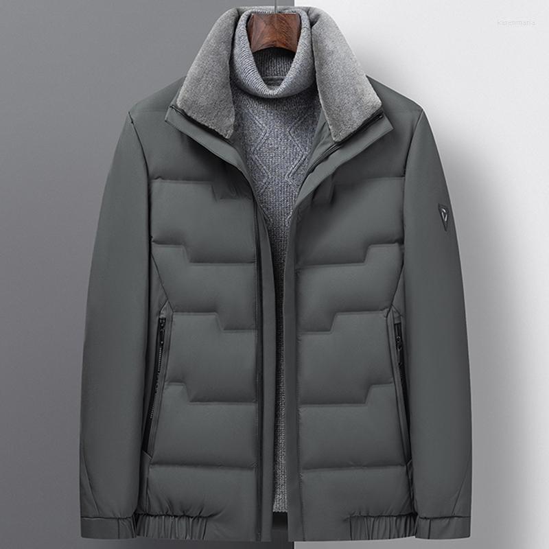 

Men's Down & Parkas 2022 Winter Solid Men Cotton Jacket Turn Collar Normal 3 Colors Long Sleeves High Quality Plus Size 4XL Kare22, Dark gray