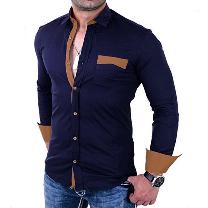 

Men's Casual Shirts 2022 Brand Men Slim Solid Long Sleeve Shirt Business Social Dress Clothes Camisa Masculina, White