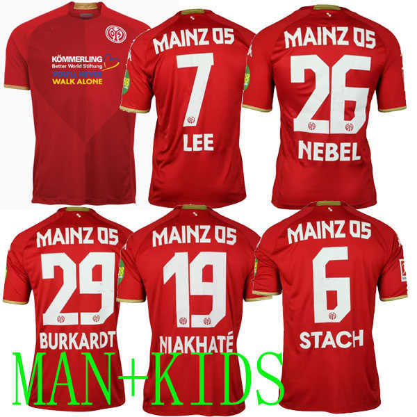 

22 23 FSV Mainz 05 soccer jerseys home kids LEE 7 NEBEL 26 BURKARDT 29 NIAKHATE 19 STACH 6 2022 2023 jersey football shirts kids child man