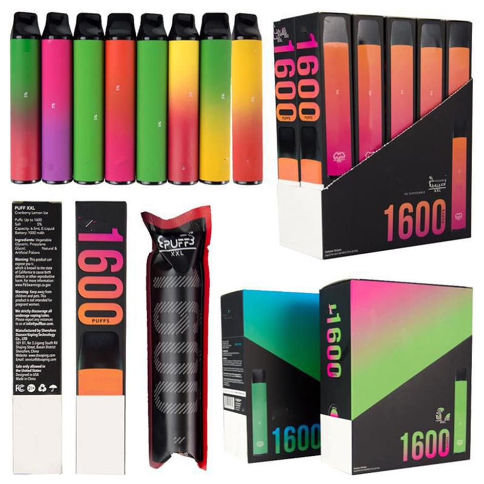 

PUFFS XXL mod box vapor hookah atomizer clone e cigarettes pen starter kit Puff Bars Disposable Vape cartridge Pods 1600 puffs vap242V