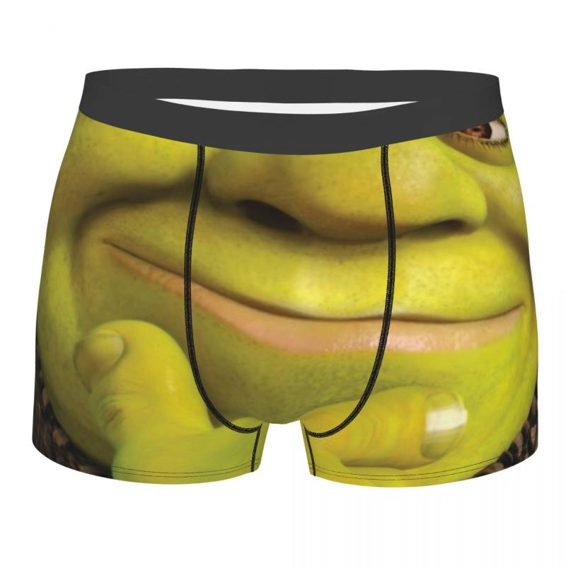 

Men' Shorts Shrek Men Underwear Funny Movie Green Boxer Briefs Panties Printed Soft Underpants For HommeMen, Black