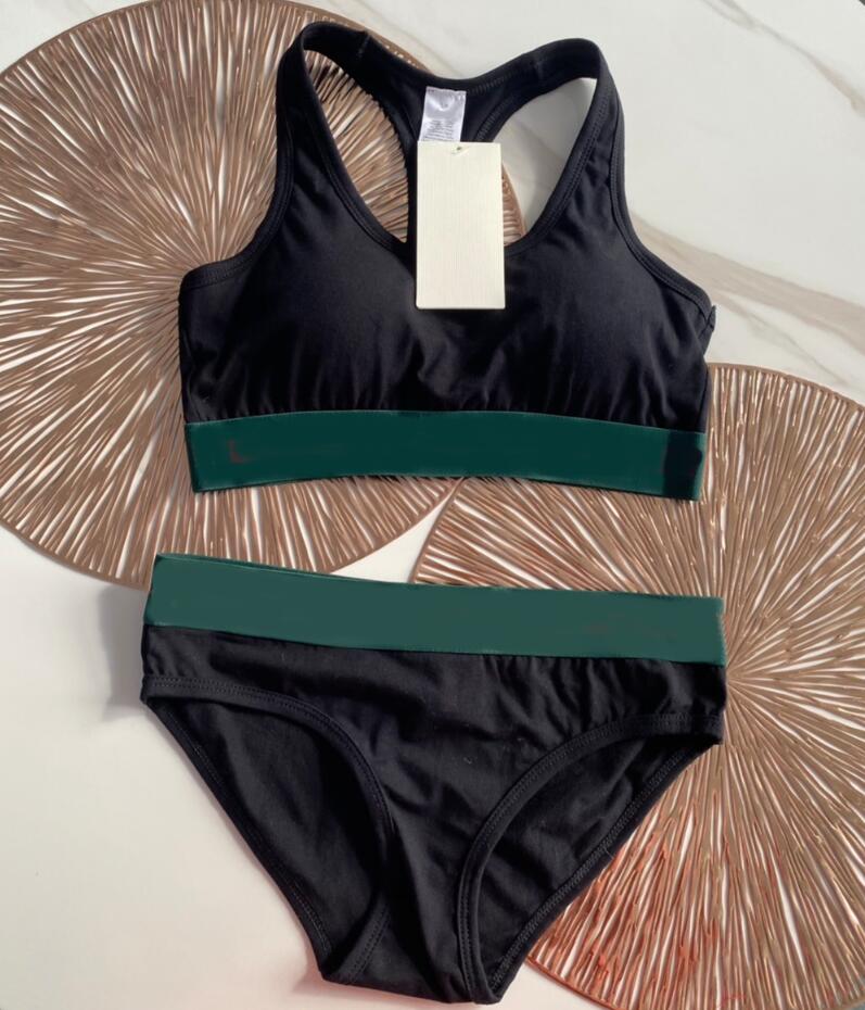 

2022 Summer Sexy Three-piece Bikini for Women Swimsuits With Letters Fashion Swimwear Tankinis Lady Softy Bathing Suits S- Highly Quality, Black