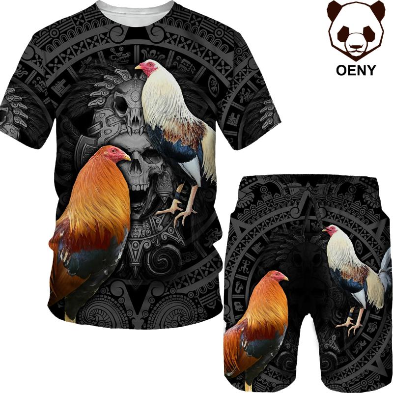 

Men' T-Shirts Summer Cool Rooster Cock Camo 3D Printed Man T-shirt / Men Tracksuit T Shirt With Shorts Plus Size Tees/Suits Clothes For Men, Tees-color 11