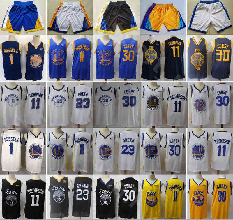 Edition Earned City Basketball Draymond Green Jersey Stephen Curry Thompson D Angelo DAngelo Russell Pant Short Team Navy Blue White Black-image-767111270
