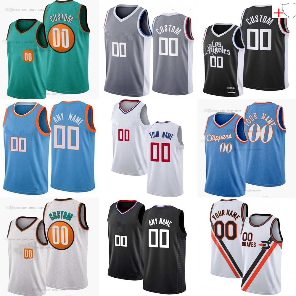 

75th Custom Jersey Los Angeles''Clippers''Men Women Youth Kawhi 2''Leonard Jay 0 Scrubb Justise 20 Winslow Ivica 40 ZUBAC Basketball Jerseys, Color