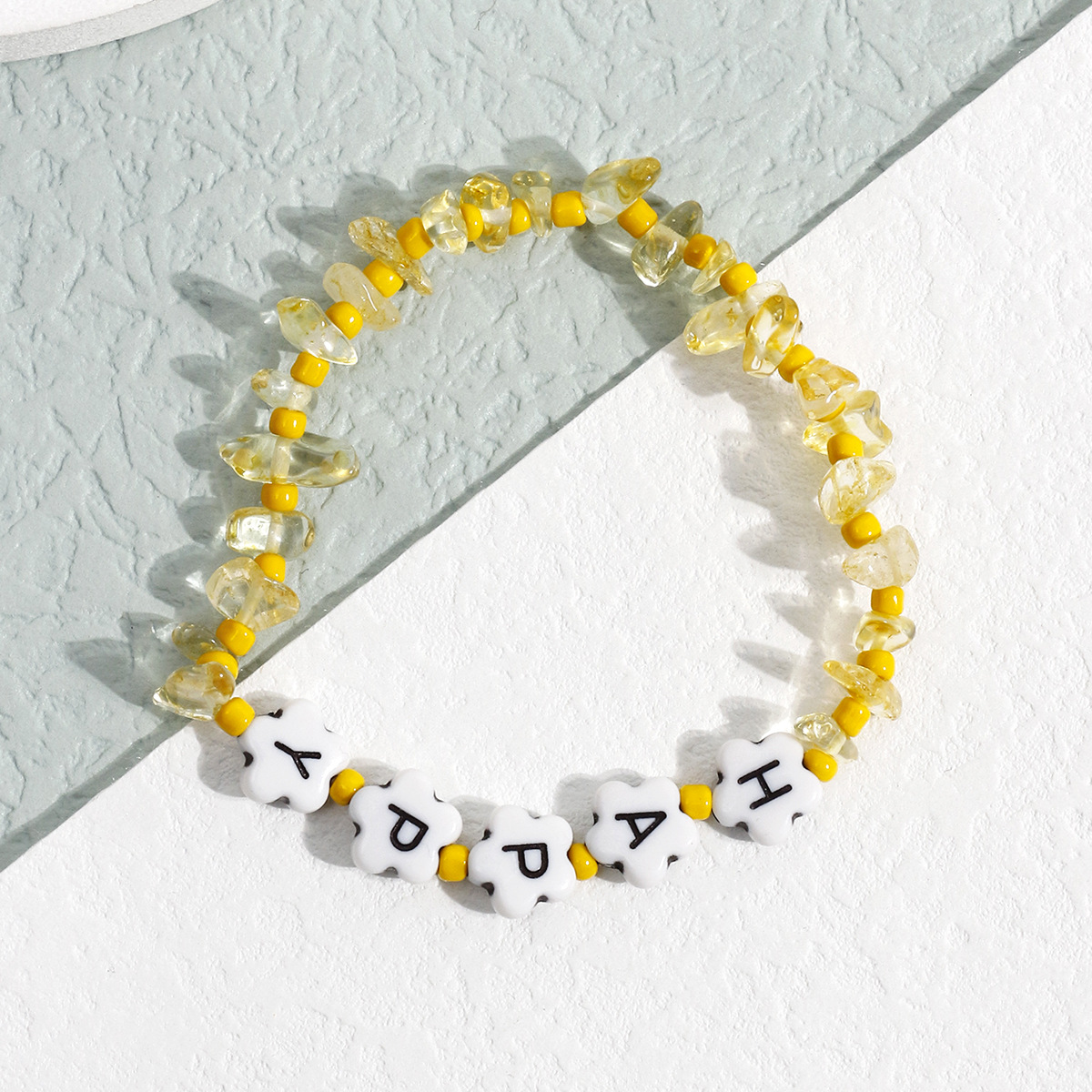 Bracelets personnalisés en perles de pierre naturelle irrégulières, bracelet avec lettres, bijoux personnalisés à la mode pour femmes