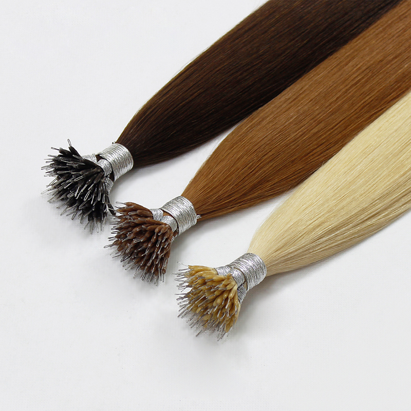 

ALI MAGIC Remy Nano Ring Links Human Hair Extensions Black Brown Blonde Piano 1g/s Keratin Straight European Micro Beads Hair 100g 14 colors
