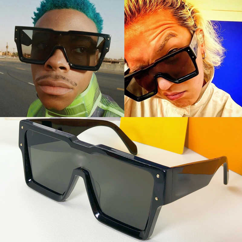 

Designer Cyclone Sunglasses Z1547W plate ultra-thick frame one-piece lens with four-leaf crystal decoration classic sun glasses UV400