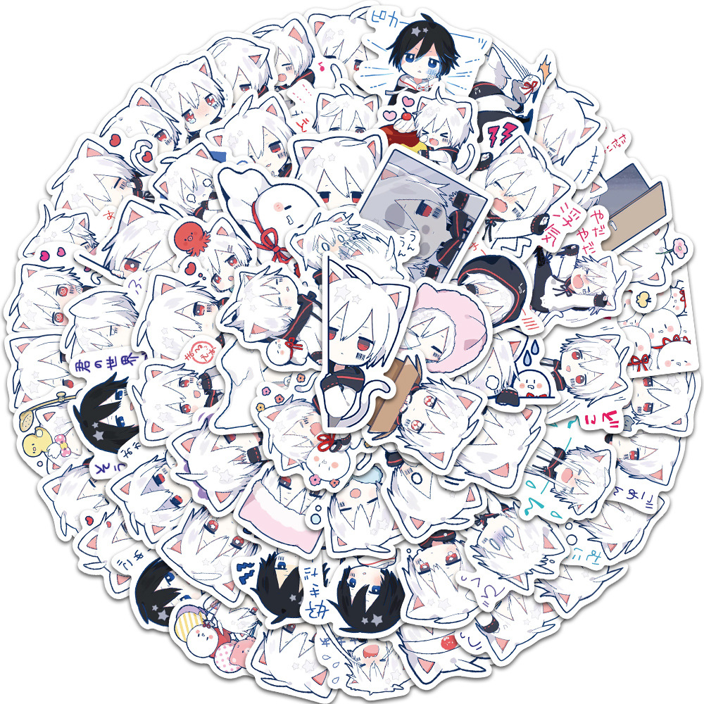 

65PCS skateboard Stickers white cartoon For Car Baby Scrapbooking Pencil Case Diary Phone Laptop Planner Decoration Book Album Kids Toys Decals, Multi colors