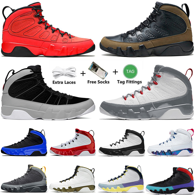 

Jumpman 9 9s mens basketball shoes Olive Concord Fire Red IX Particle Grey Chile red Change the world Dream It UNC LA Oreo Bred space jam men trainers sports Sneakers, A1 fire red 40-47-2