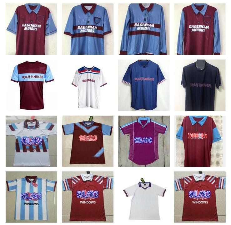 

IRON MAIDEN X 1980 91 92 93 94 99 01 West Retro Soccer Jerseys Long sleeve 100th Centenary years Cole DI CANIO Lampard Dicks DUMITRESCU LAZARIDIS DOWIE Ham Vintage shirt