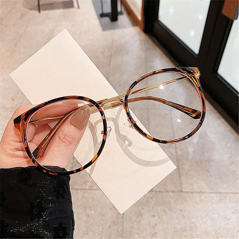 

Fashion Sunglasses Frames Vintage Anti Blue Light Glasses Women Men Round Big Size Metal Optical Spectacle Eyeglasses Glare EyestrainFashion