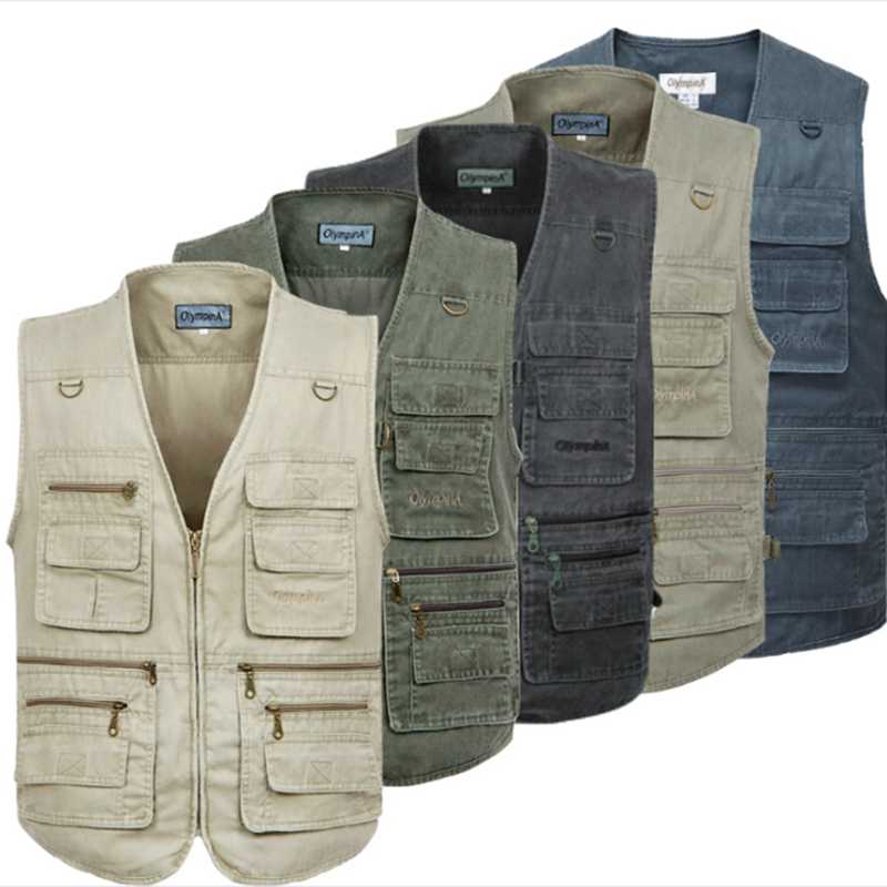 

Motorcycle Apparel Male Casual Summer Big Size Cotton Sleeveless Jacket Vest Many Pockets Motocycle Rider Outdoor Multi Pograph Waistcoat