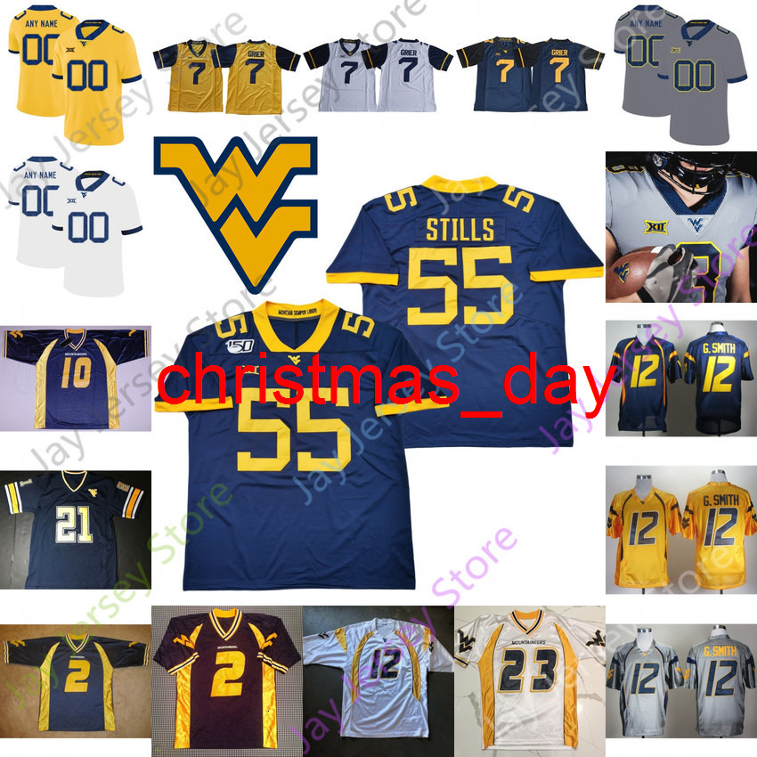 

2022 West Virginia Mountaineers WVU Football Jersey NCAA College T.J. Simmons George Campbell Pettaway Ryan Bush Sills V Jennings Jr. Simms, White