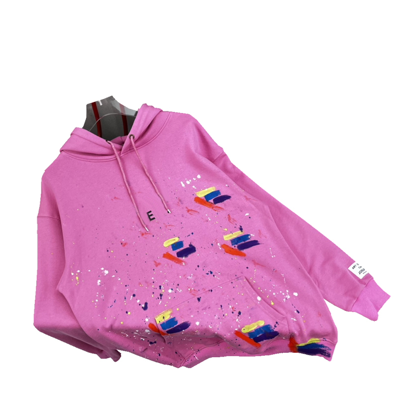 

22fw Autumn Winter Fashion Women Hoodie Letter Print Paint Splash Hoodie, Pink