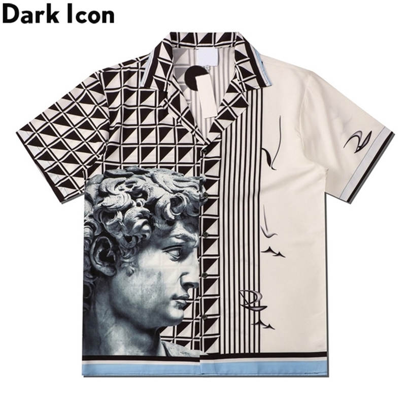 

Dark Icon Printed Polo Shirt Men Summer Streetwear Men s Shirts Hawaiian Man 220614, As photo