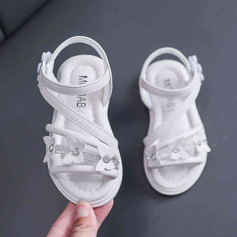 

Kids Butterfly Sandals Summer Girls Shoes Children Girls Pu Flowers Rhinestones Princess Rubber Beach Sandals Toddler Kids Shoe G220418, Pink