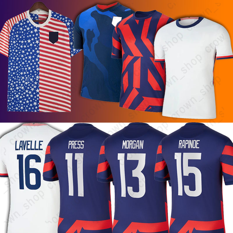 

USMNT 2022 USAES TEAM Soccer Jerseys Breathe Stadium Replica Alex Morgan Ertz Lloyd McKENNIE Lavelle Campbell O'Hara Campbell, Men(mei guo)