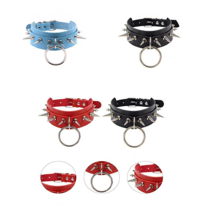 

Chokers Necklace Faux Leather Neck Strap Portable Special Look Unisex Gothic Rock Choker