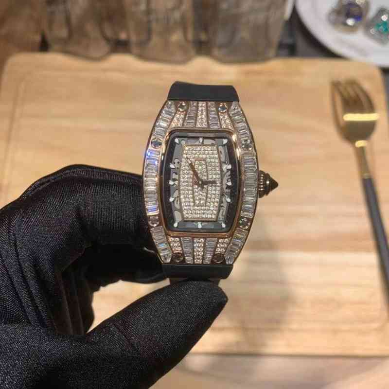 

Luxury mens Watch Richa millls Mechanics Rm07-01 Fully Mechanical Meijin Diamond Womens K4W4, Black