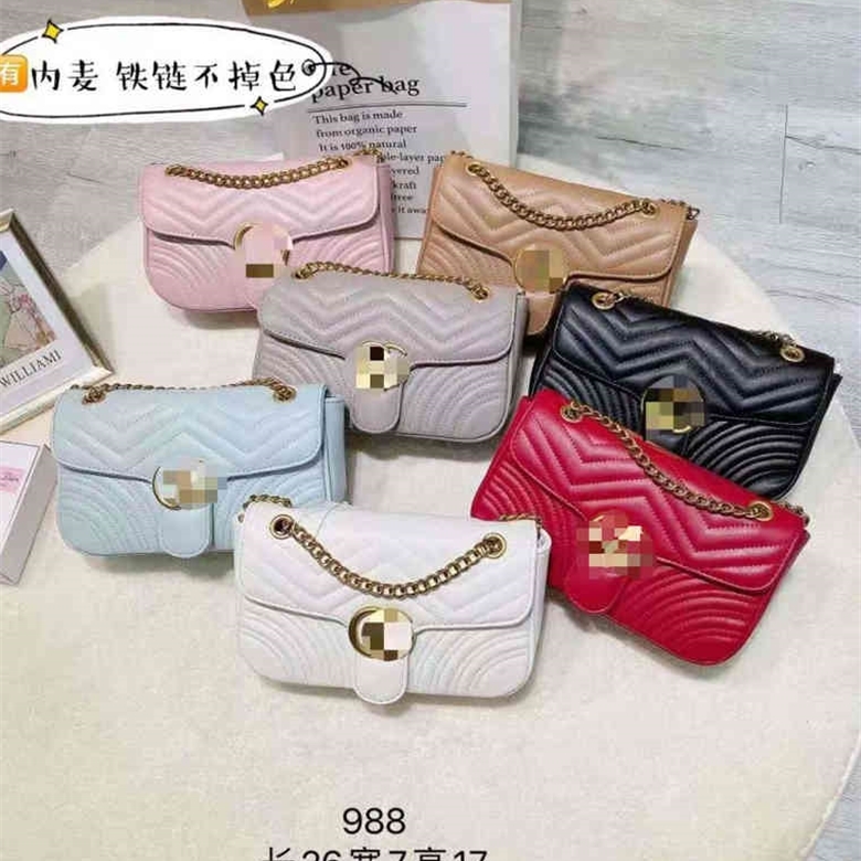

66% OFF trendy bags 2022 New Designer Handbags fashion early autumn chain simple solid color love wavy pattern single shoulder messenger with, White