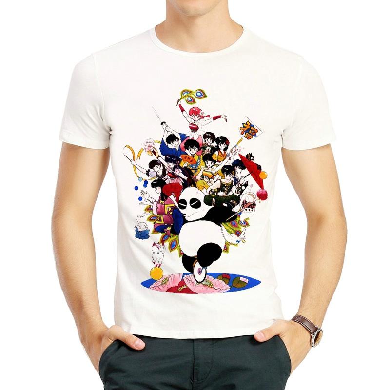 

Men' T-Shirts Anime Ranma T-Shirt For Mens Women Cartoon Short Sleeve White Color Tendou Akane Top Tees Unisex Nibun-no-Ichi Clothes