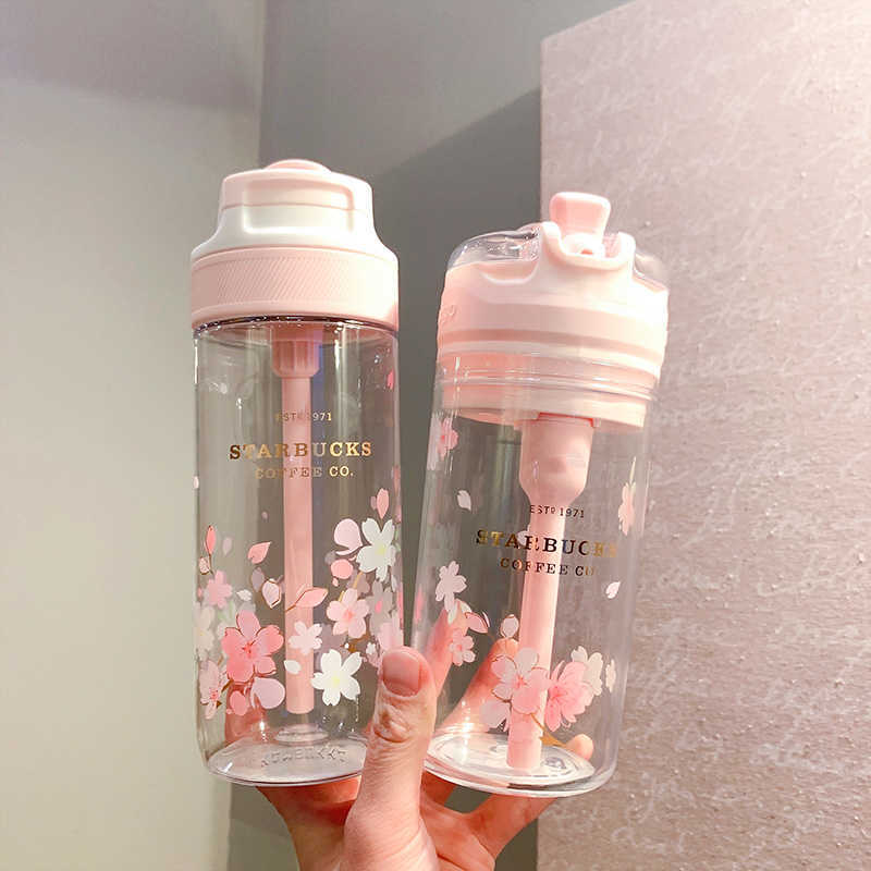 Starbucks new cup 2022 cherry blossom kambukka cold change straw cup girl heart adult sports cup-image-760195484