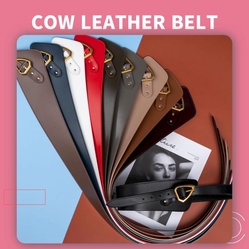 

Belts Suit Coat Cowhide Belt Woman Waist Decoration Accessories Skirt Dress Black Coffee Wide Sealing, White