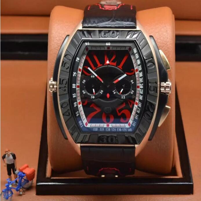 

classic Luxury Watch men Quartz tick OS Movement rose gold big Size Watches including Button width 54.5mm small Dial Use Work F M, 50m waterproof